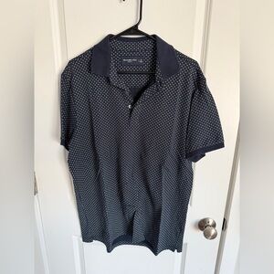 Abercrombie & Fitch Navy Patterned Polo Shirt